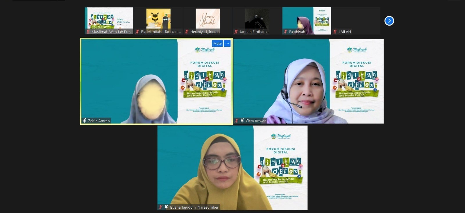Webinar Digital Detox Muslimah Wahdah, Ajak Seimbangkan Media Sosial dan Kesehatan Mental
