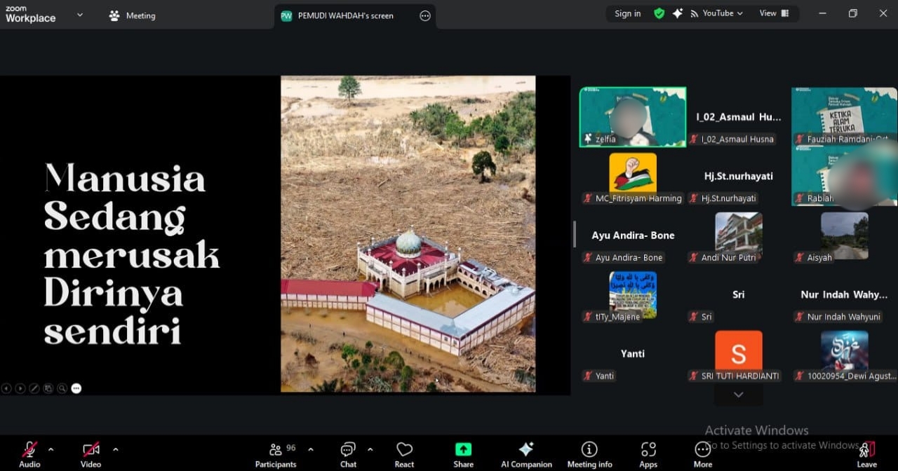 Ketika Alam Terluka: Dialog Kritis Pemudi Wahdah tentang Relasi Manusia dan Lingkungan