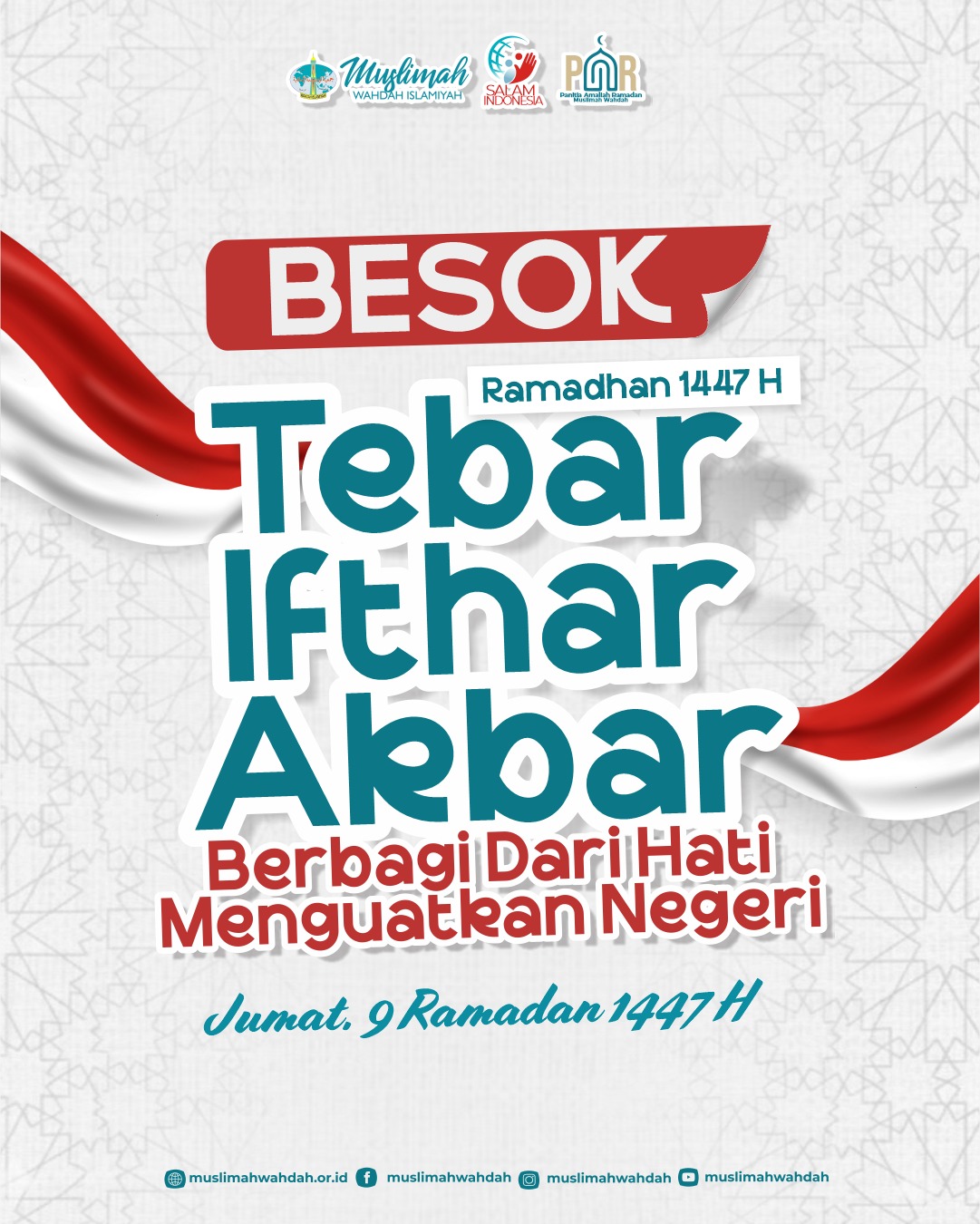 Besok! Muslimah Wahdah Serentakkan Tebar Iftar Akbar 1447 H “Berbagi dari Hati, Menguatkan Negeri”