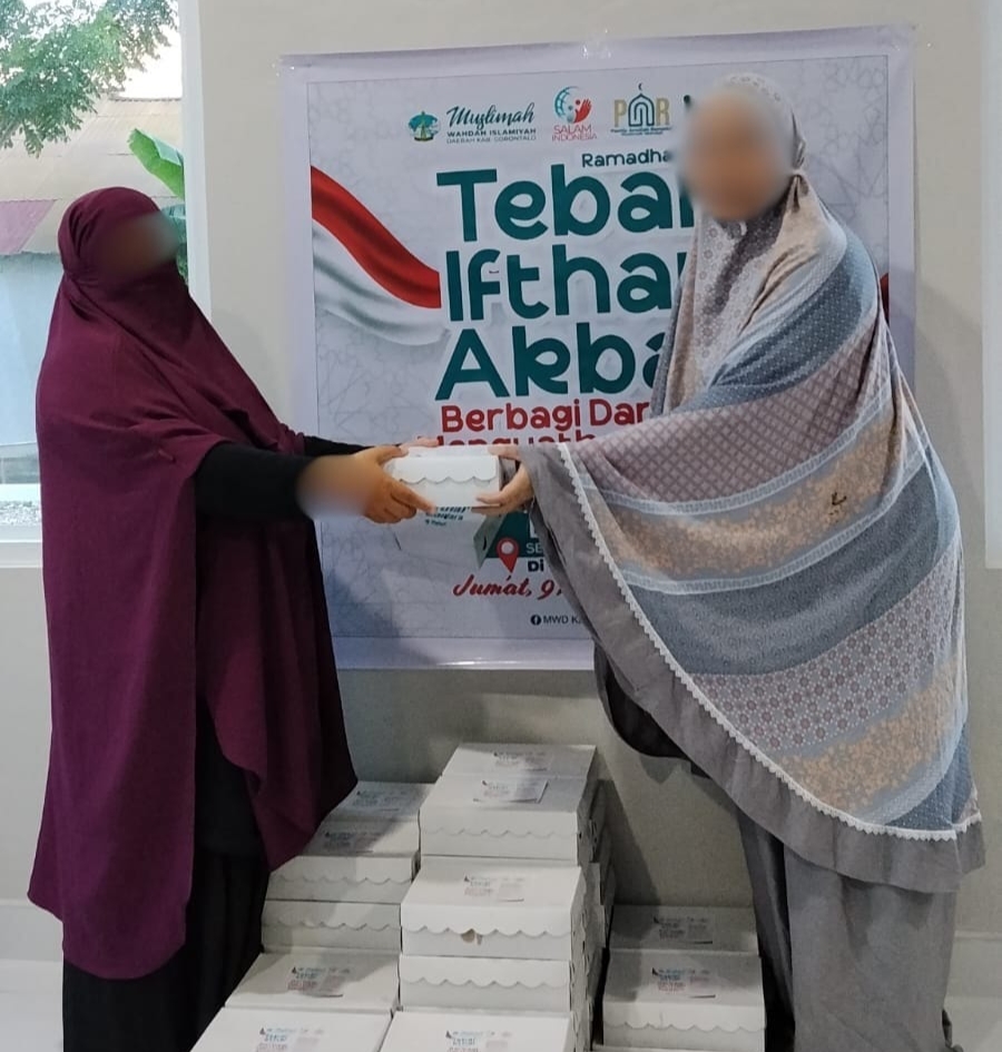 Semangat Berbagi, MWD Kabupaten Gorontalo Tebar Ifthar di Masjid Baru