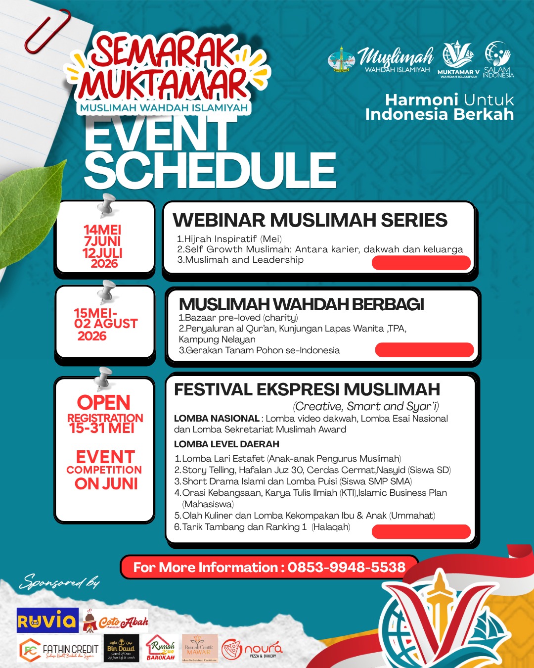 Semarak Muktamar V Resmi Diluncurkan, Muslimah Wahdah Ajak Seluruh Kader Ambil Peran