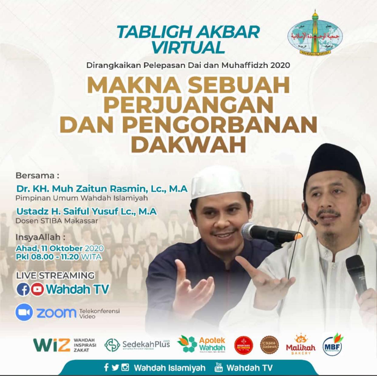 Tabligh Akbar Virtual Wahdah Islamiyah  Siap Kirim  150 Da’iyah Muslimah di Tengah Pandemi ke Seluruh Nusantara