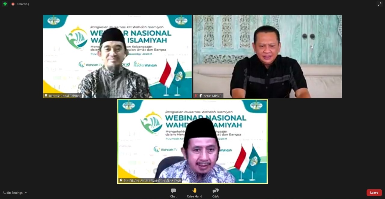 Ketua MPR RI Jadi Pembicara di Webinar Kebangsaan yang Digelar Wahdah Islamiyah