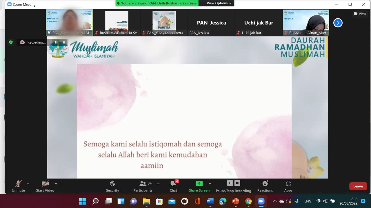 Totalitas Sambut Ramadhan, Muslimah Wahdah Jakarta Selatan Gelar Daurah Ramadhan
